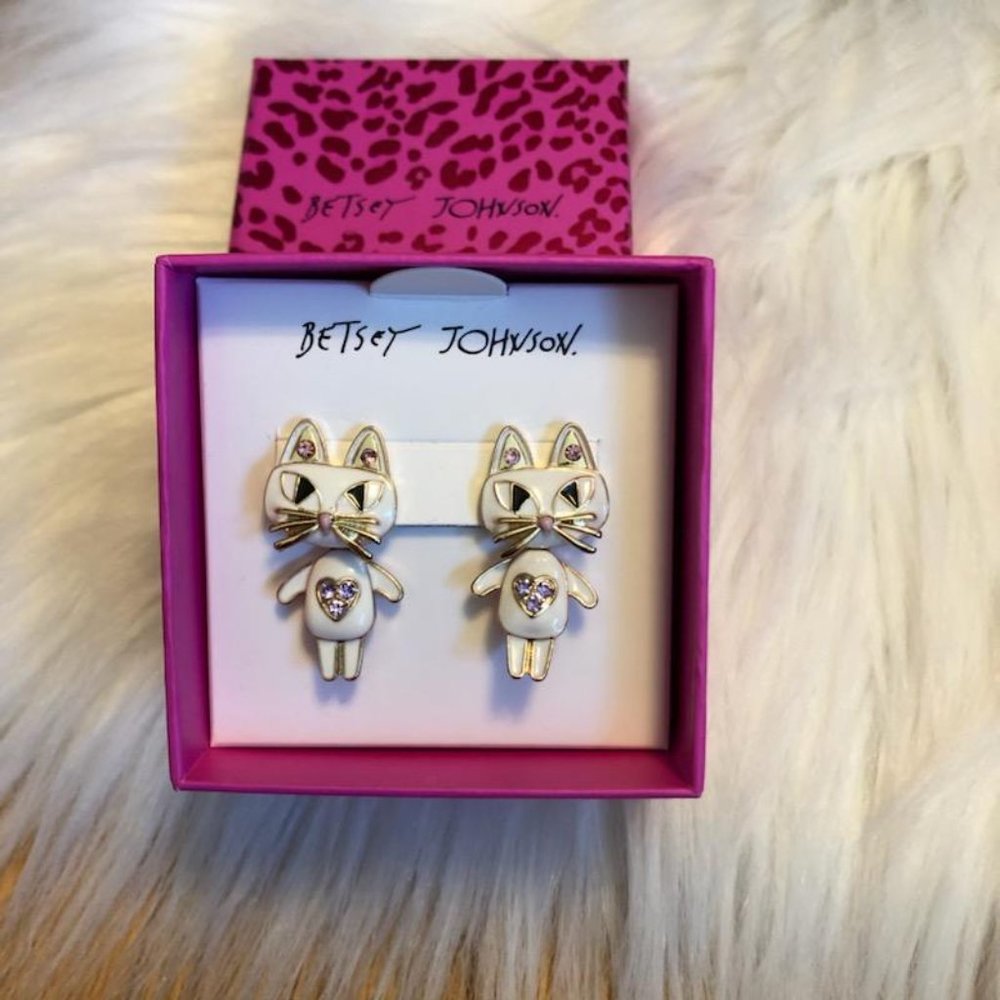 Betsey Johnson Cat Earrings